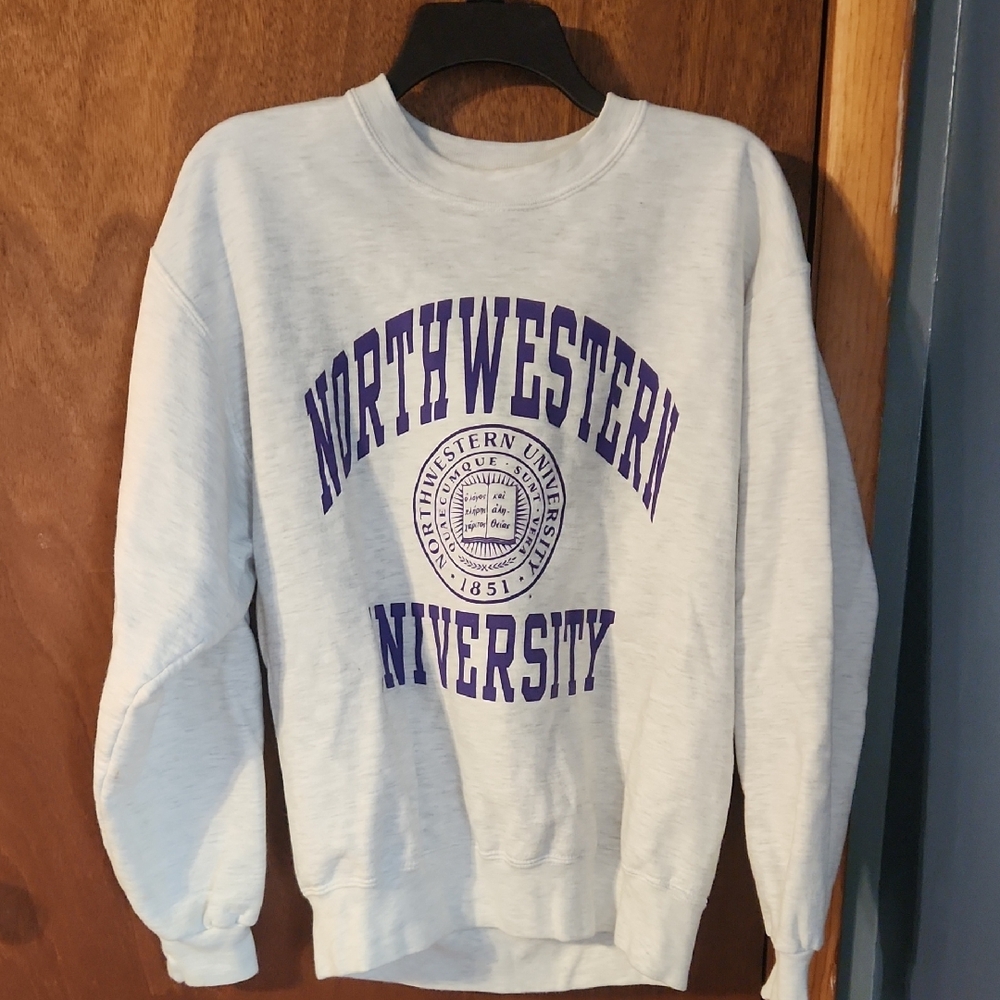 Jerzees Northwestern University White Crewneck Sweatshirt